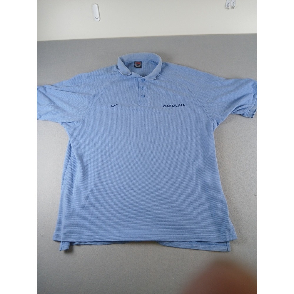 Vintage Nike North Carolina Tar Heels Polo Shirt Men's Blue Size XXl Short !!